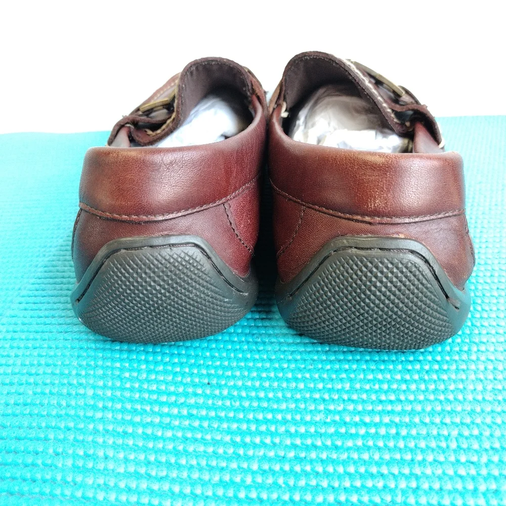 Structure Marathon Mens Leather Lined Slip On Loafers Brown 9.5M